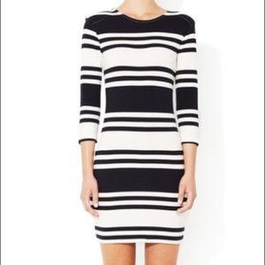 French Connection Striped Dress with Shoulder Pads
